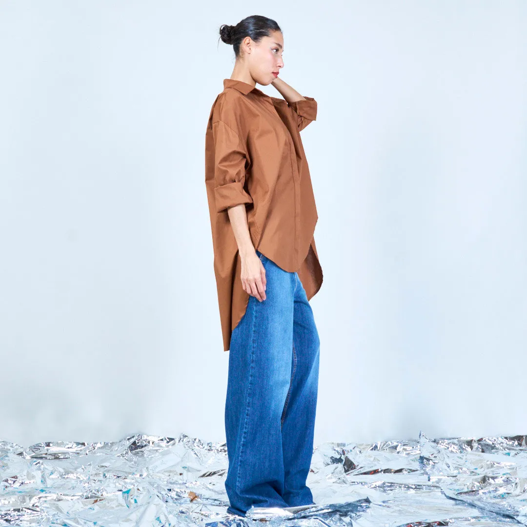 Oversized longline button-up shirt wholesale