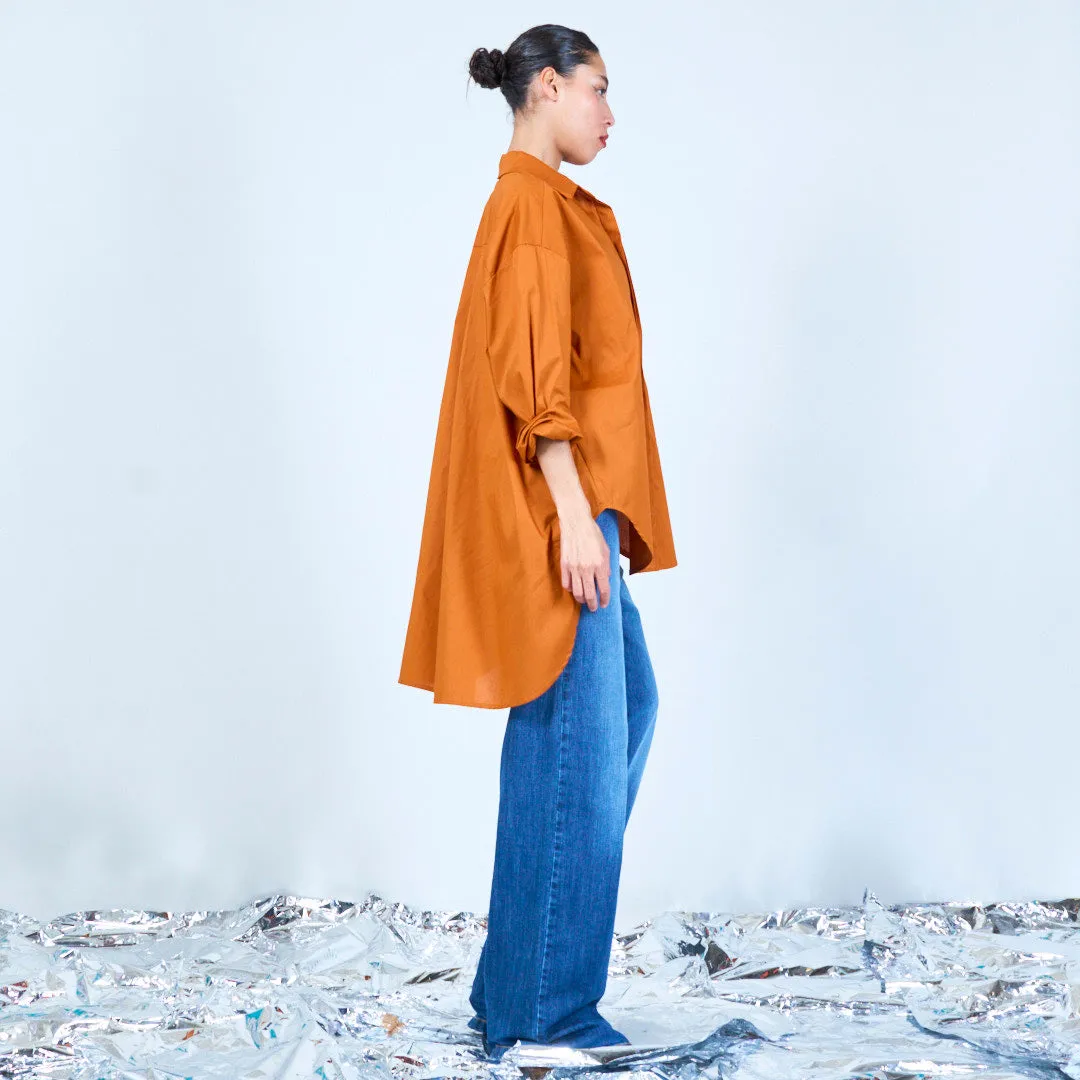Oversized longline button-up shirt wholesale