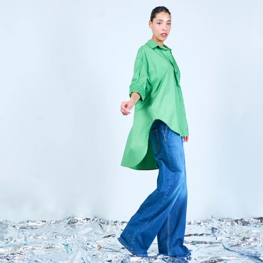 Oversized longline button-up shirt wholesale