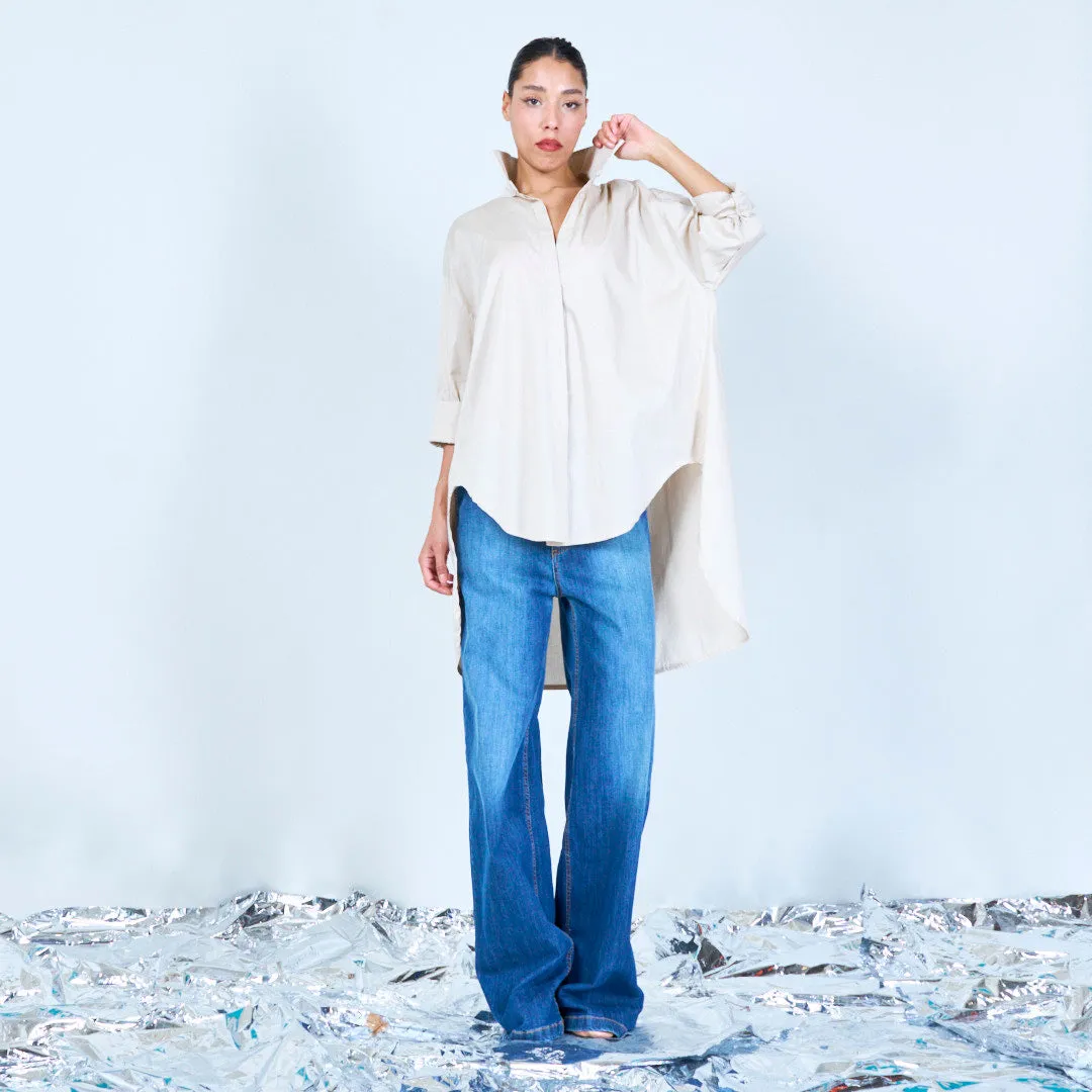 Oversized longline button-up shirt wholesale