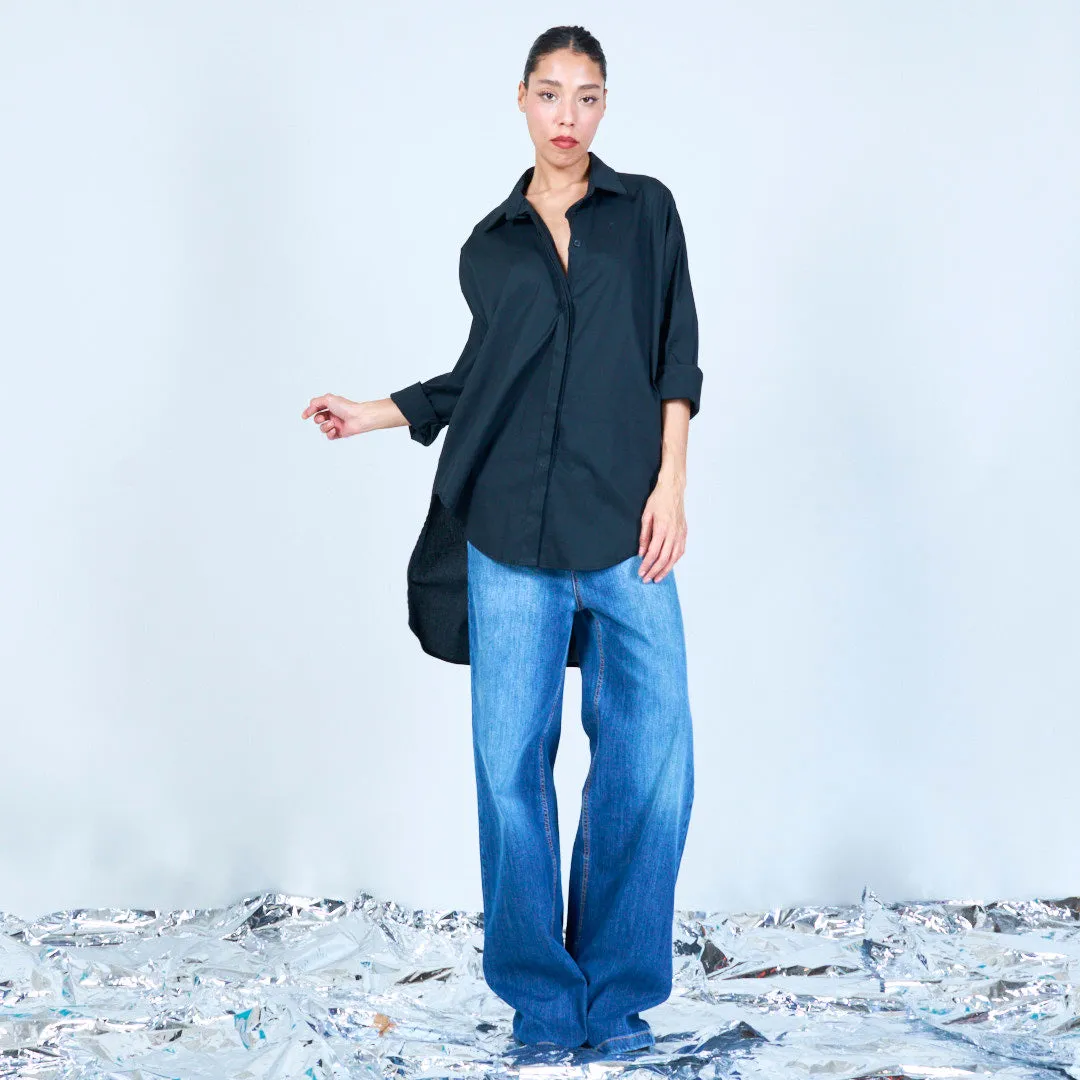 Oversized longline button-up shirt wholesale