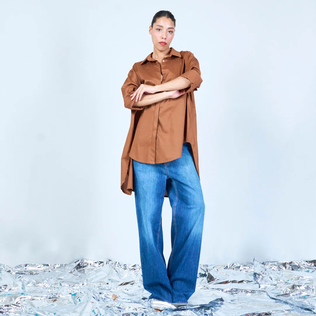 Oversized longline button-up shirt wholesale