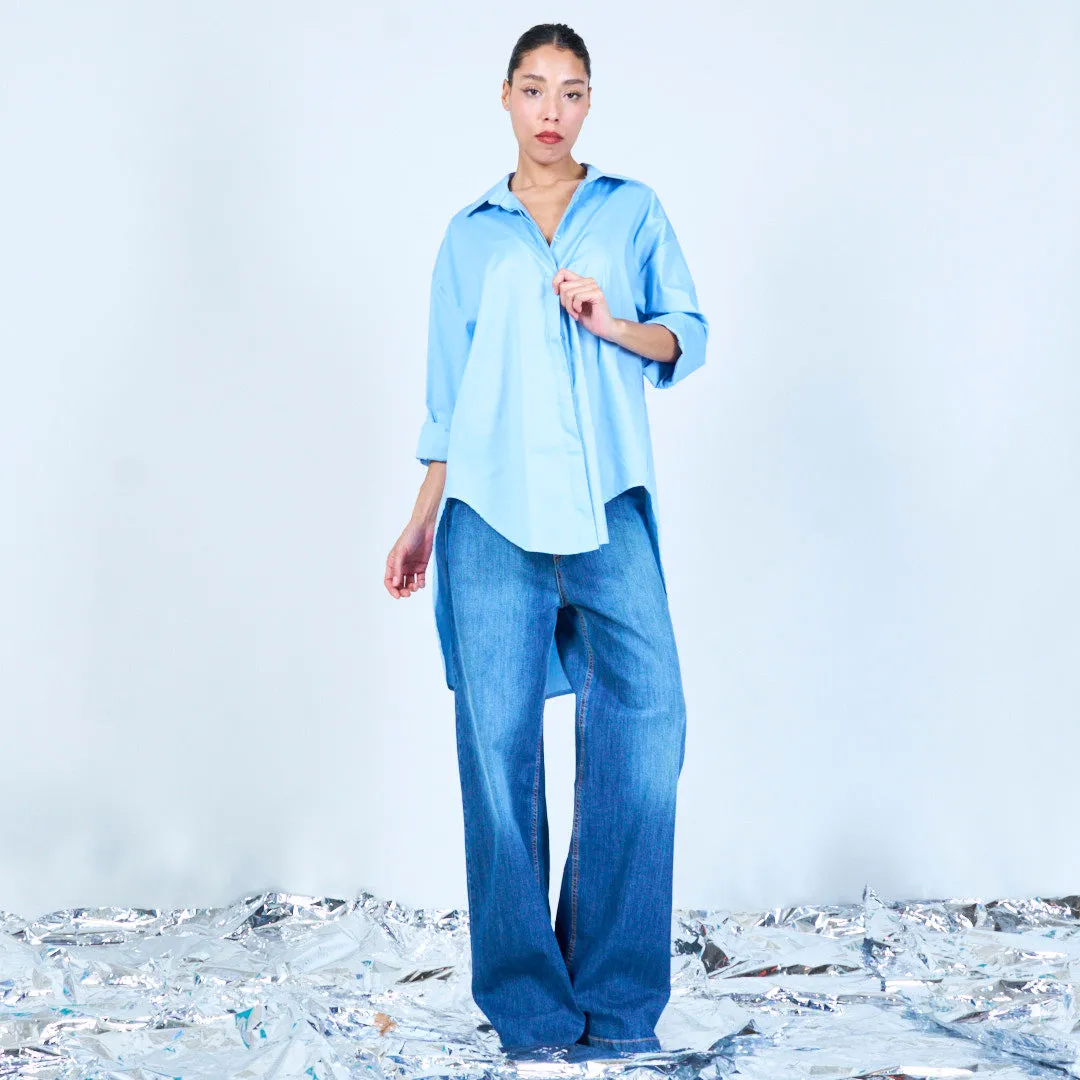 Oversized longline button-up shirt wholesale