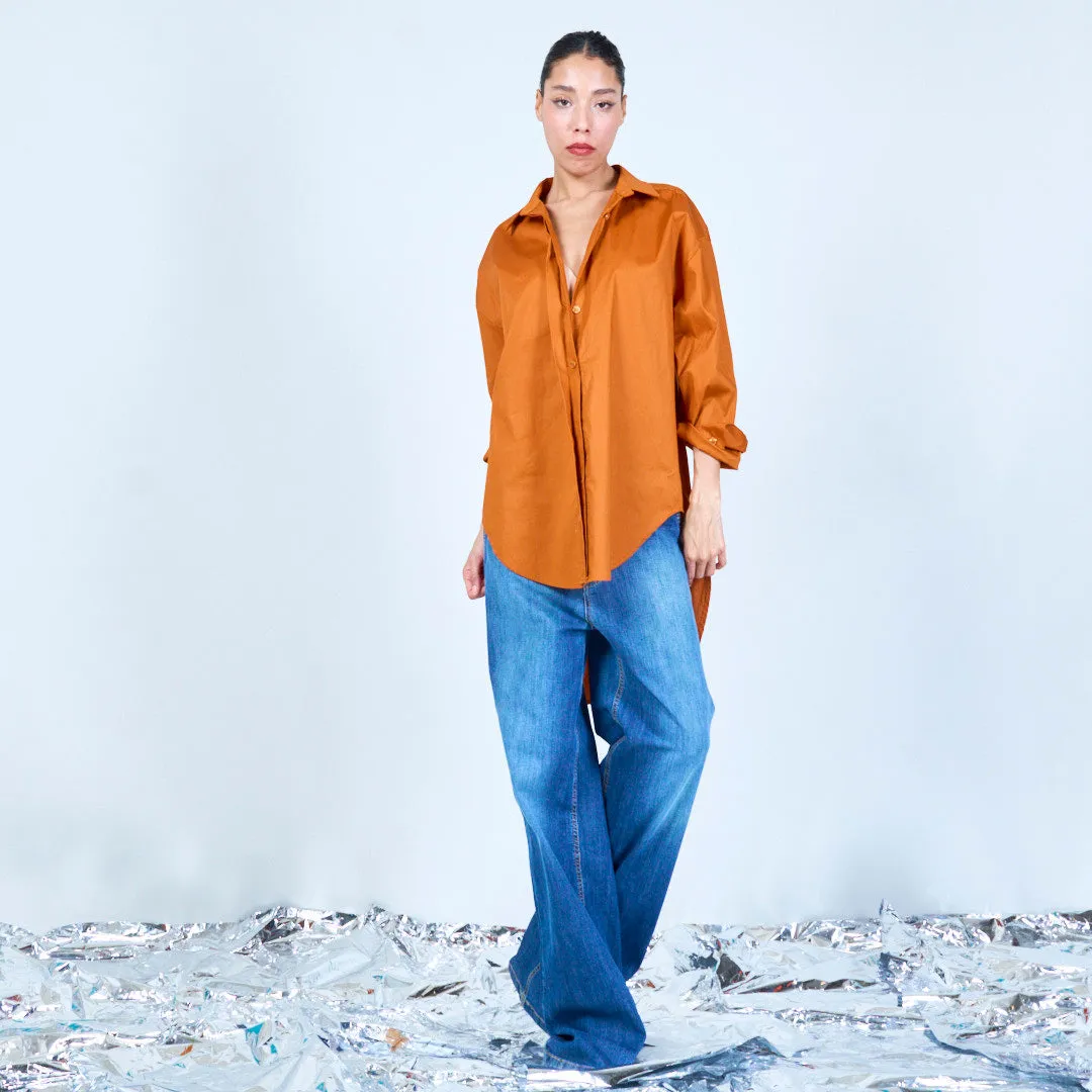 Oversized longline button-up shirt wholesale