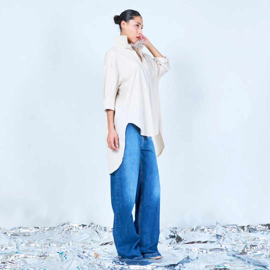 Oversized longline button-up shirt wholesale