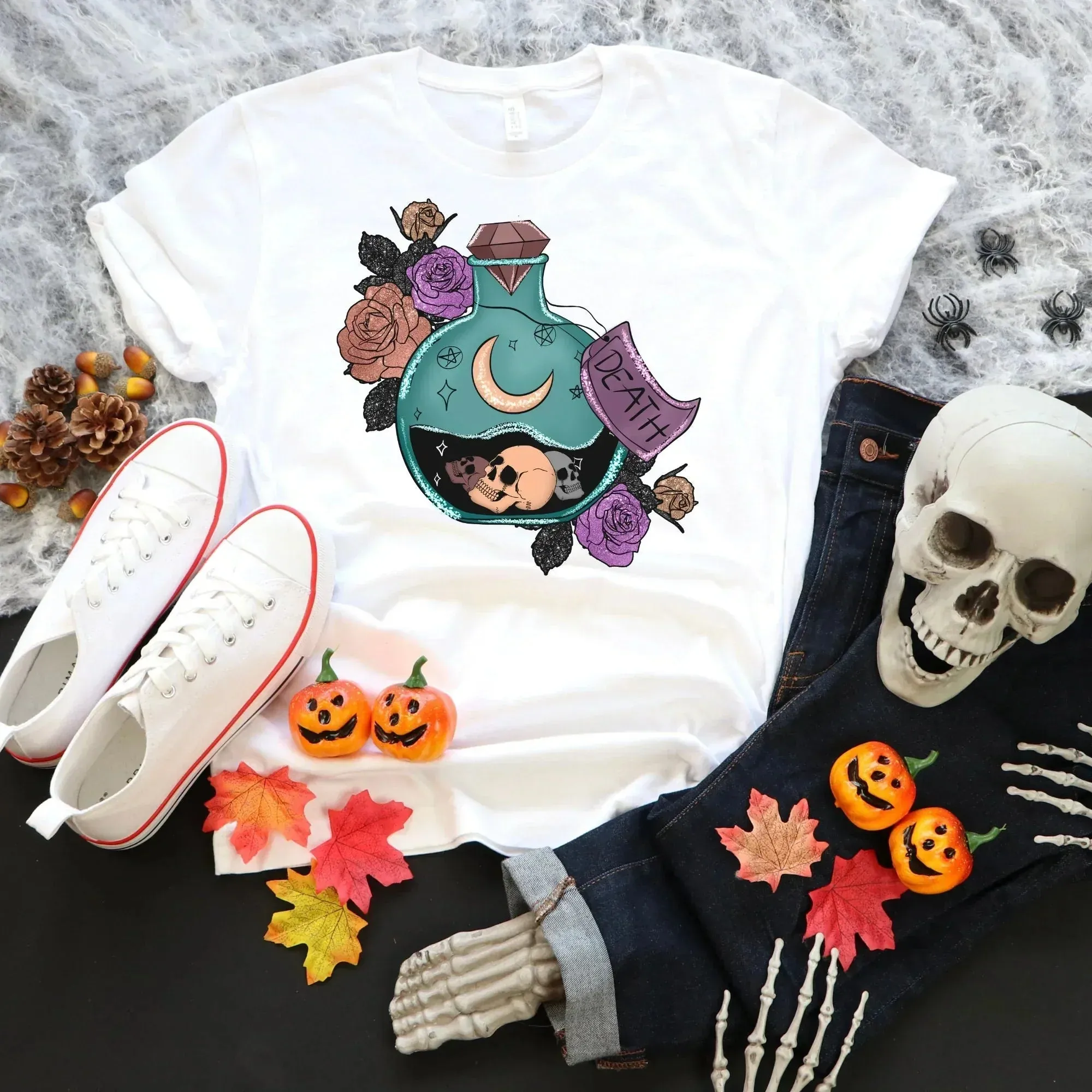 Pastel Halloween Shirt, Gothic Shirt, Witchy Vibes Sweatshirt, Skull Shirt, Pastel Goth Style Grunge Shirt, Aesthetic Clothing, Witch Tee