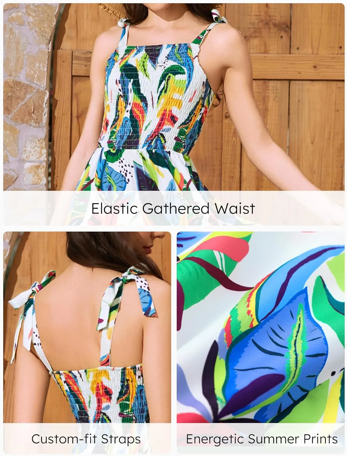 PATPAT Couples Matching Hawaiian Outfits: Beach Vacation Tropical Print Women Spaghetti Strap Maxi Dress or Men Cruise Shirt