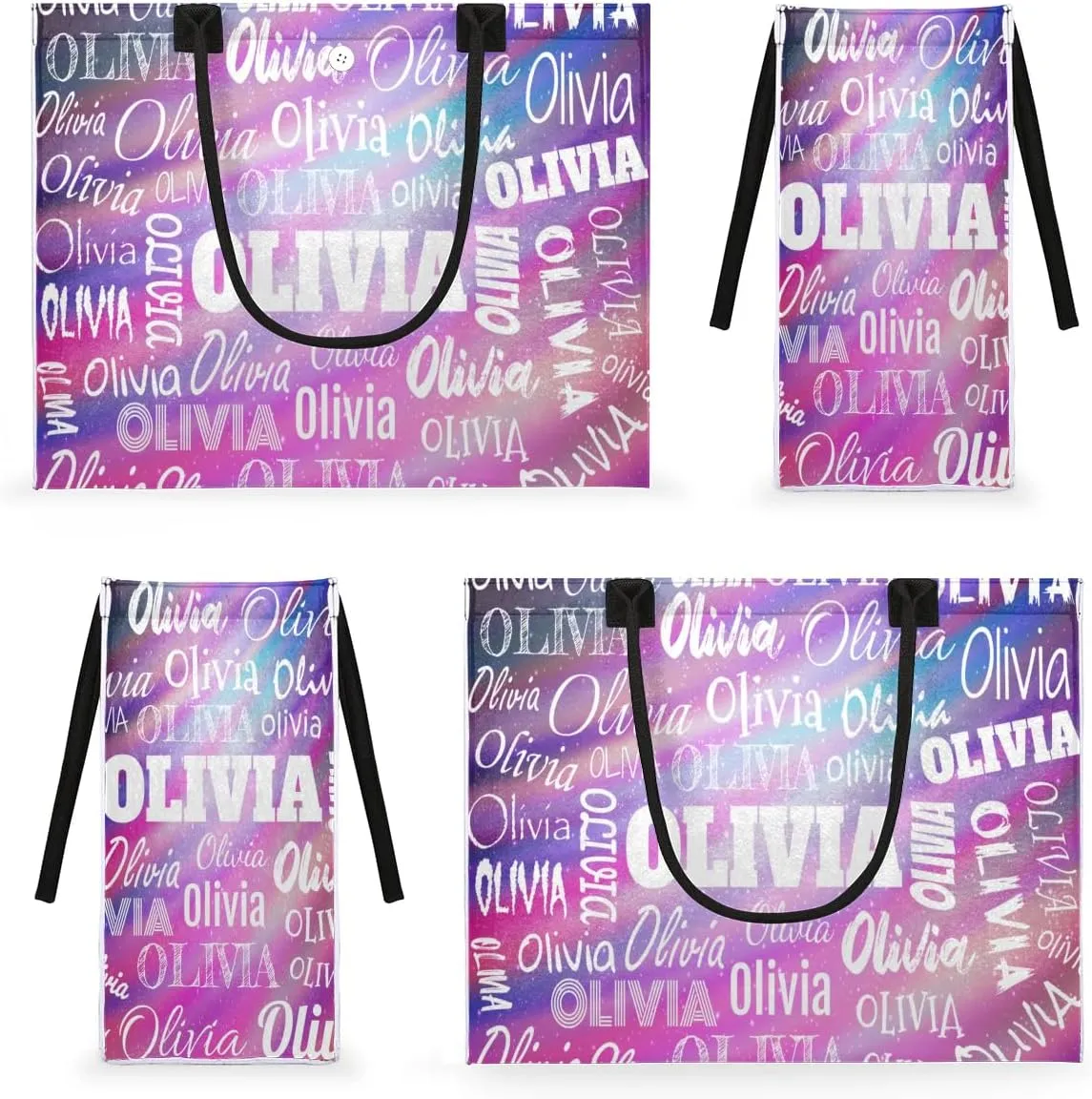 Personalized Women Tote Bag with Name, Customized Large Beach Shoulder Handbags Casual Bag for Travel Daily Work