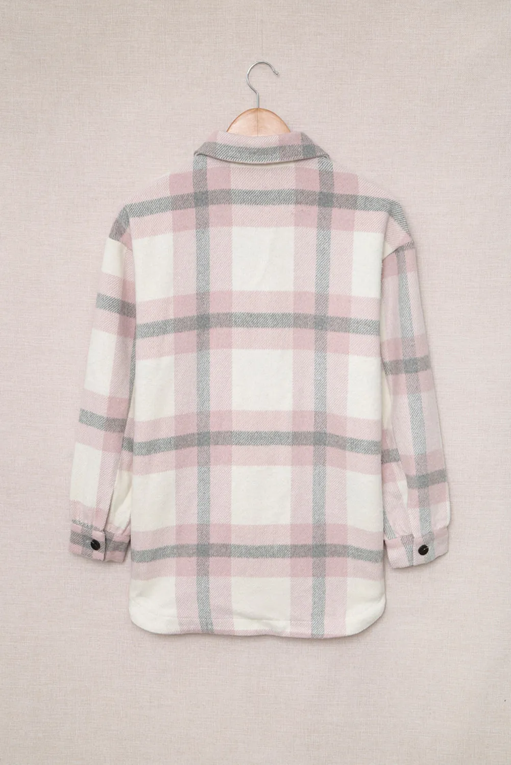 Pink Plaid Women Shacket