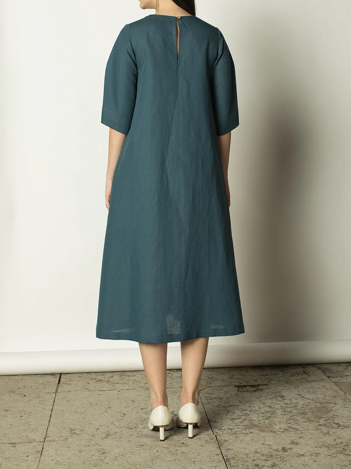 Pleated A Line Maxi Teal