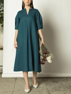 Pleated A Line Maxi Teal