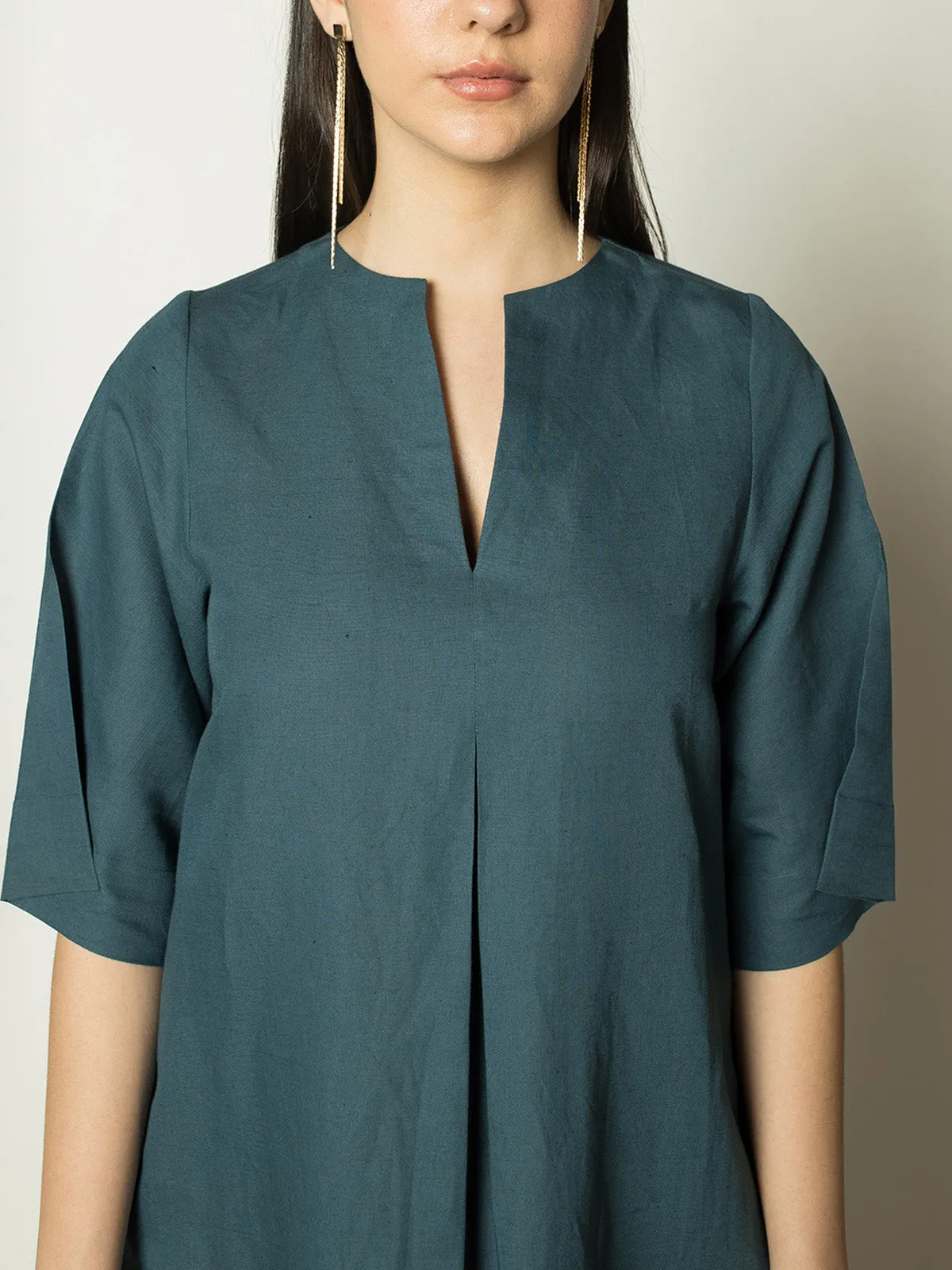 Pleated A Line Maxi Teal