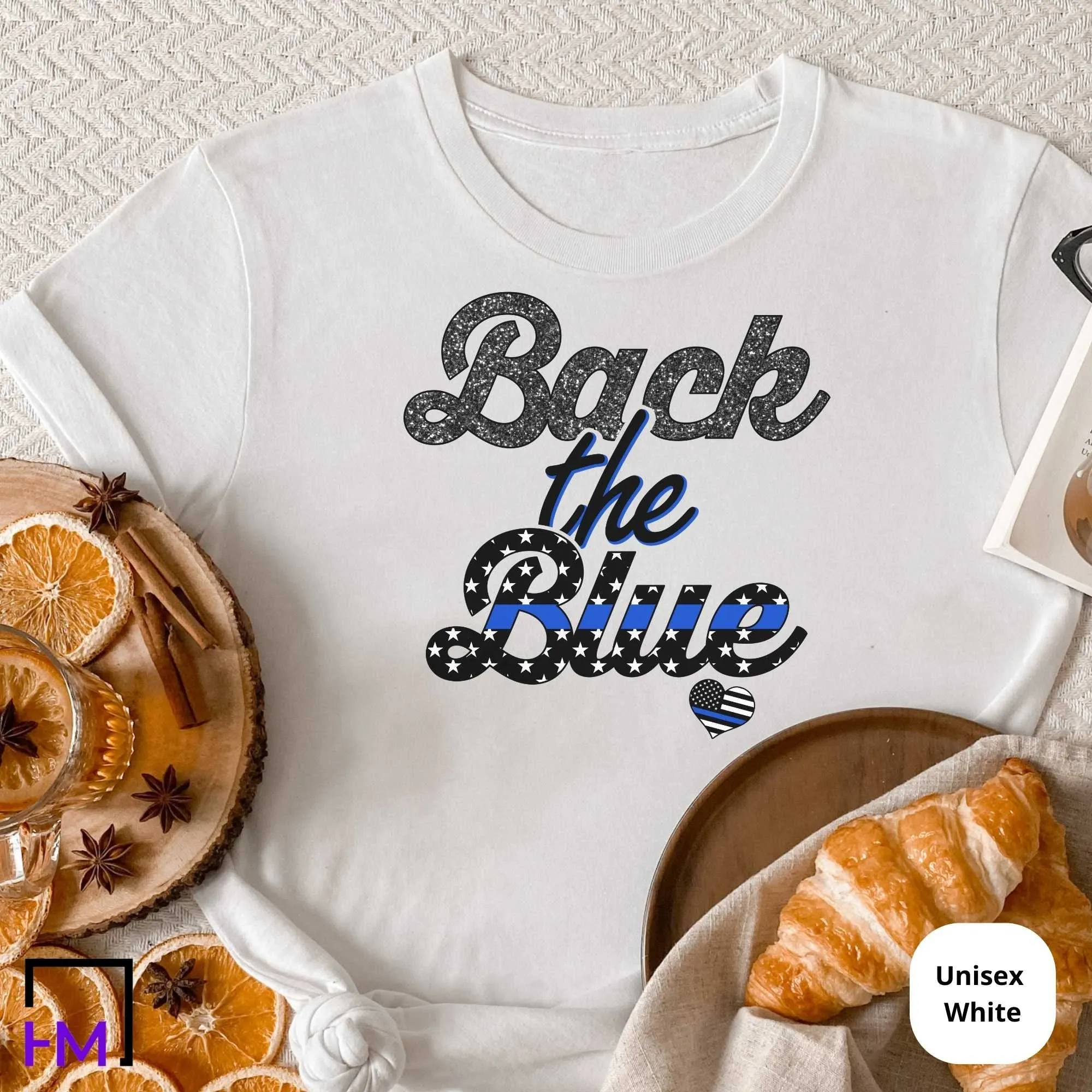 Police Shirt for Women, Police Wife Shirt, Support Police Academy Graduate, Police Mom Gift, Back the Blue Sweater, Gift for Police Officer