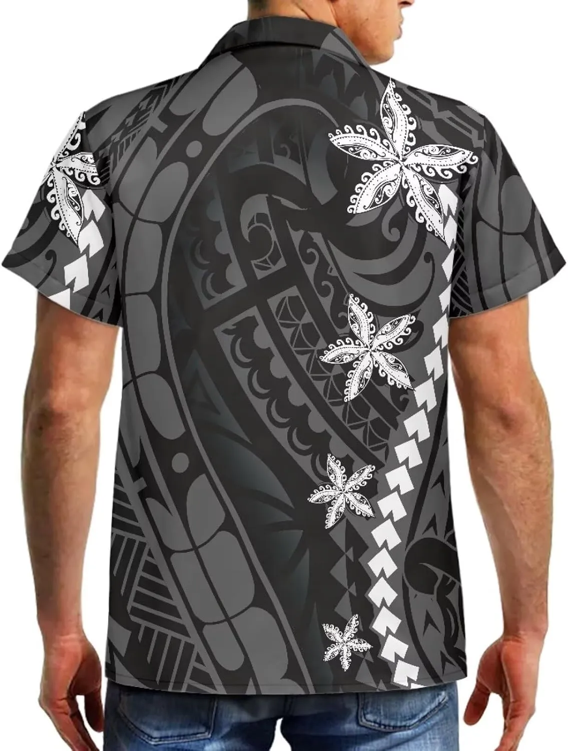 Polynesian Couple Set Tirbal Tattoo Tapa Hawaii Shirt Puletasi Samoa Dresses for Women Matching Outfits Couples