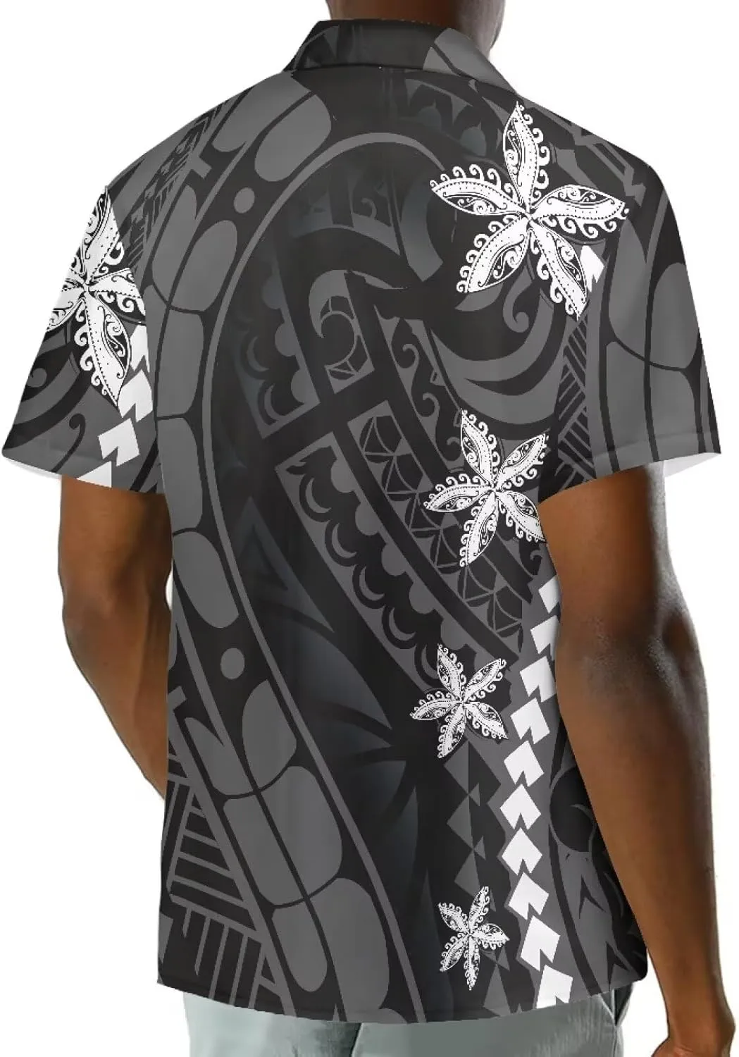 Polynesian Couple Set Tirbal Tattoo Tapa Hawaii Shirt Puletasi Samoa Dresses for Women Matching Outfits Couples