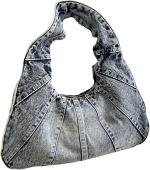 Quilted Denim Purse Large Capacity Jean Shoulder Bag for Women Casual Top Handle Satchel Purse Retro Hobo Bag Y2K Tote Bag