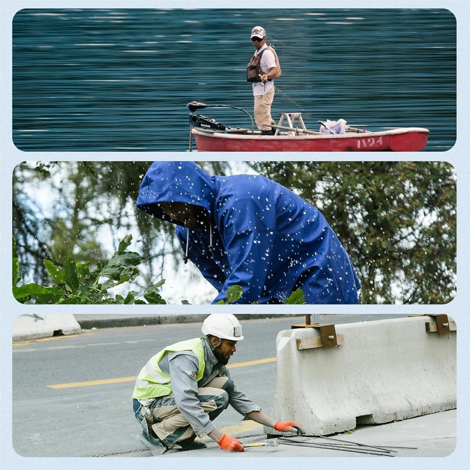 RainRider Rain Suits Safety Rain Jacket with Pants High Visibility Reflective Rain Gear