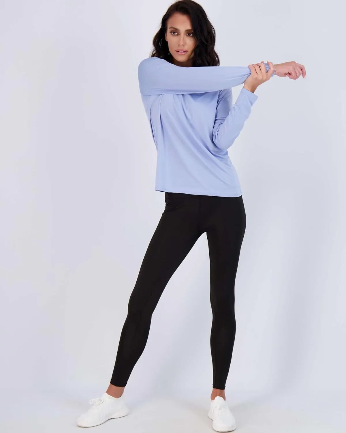 Real Essentials 4 Pack: Women's Dry-Fit Tech Stretch Long-Sleeve Athletic Workout T-Shirt (Available in Plus Size)
