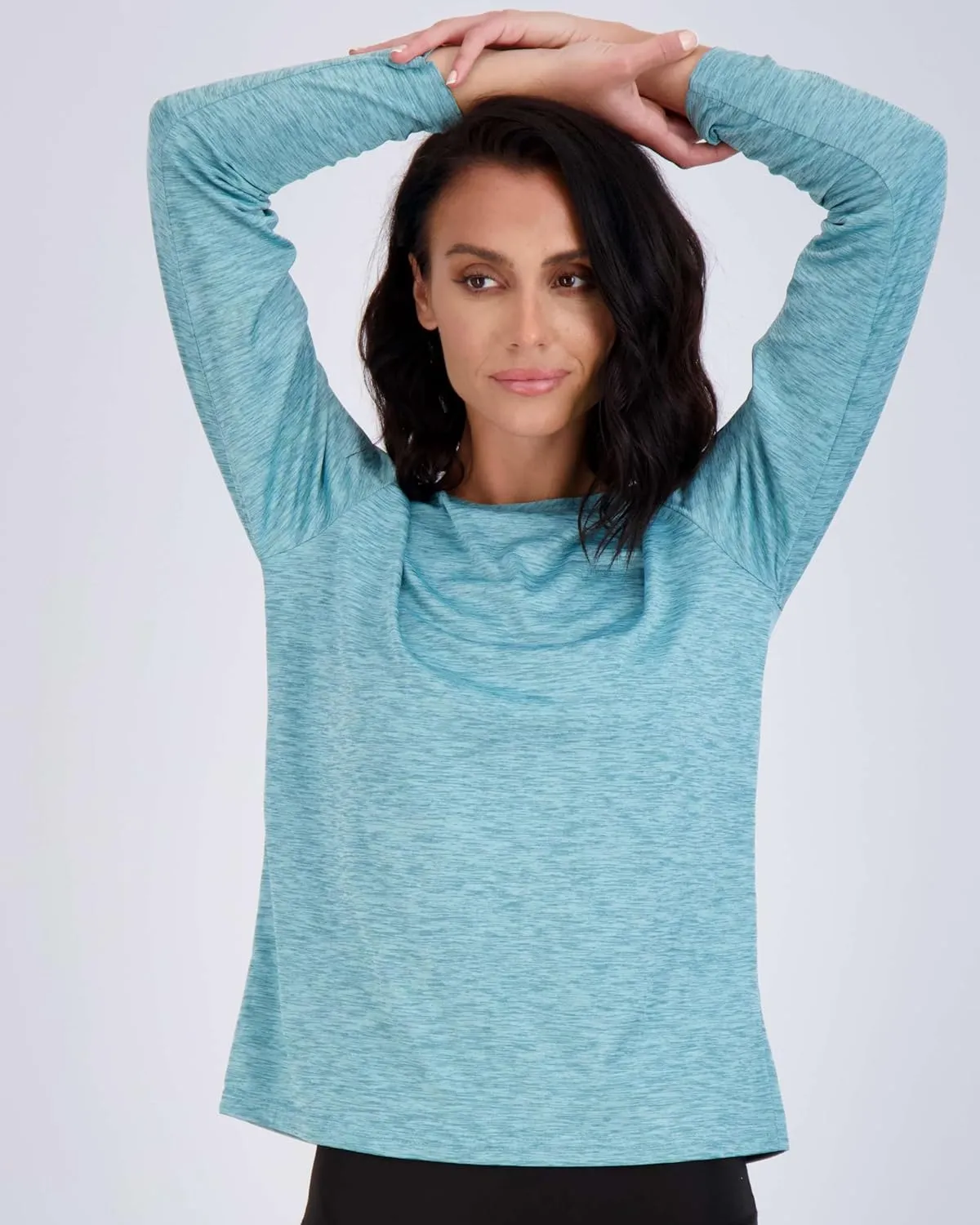 Real Essentials 4 Pack: Women's Dry-Fit Tech Stretch Long-Sleeve Athletic Workout T-Shirt (Available in Plus Size)