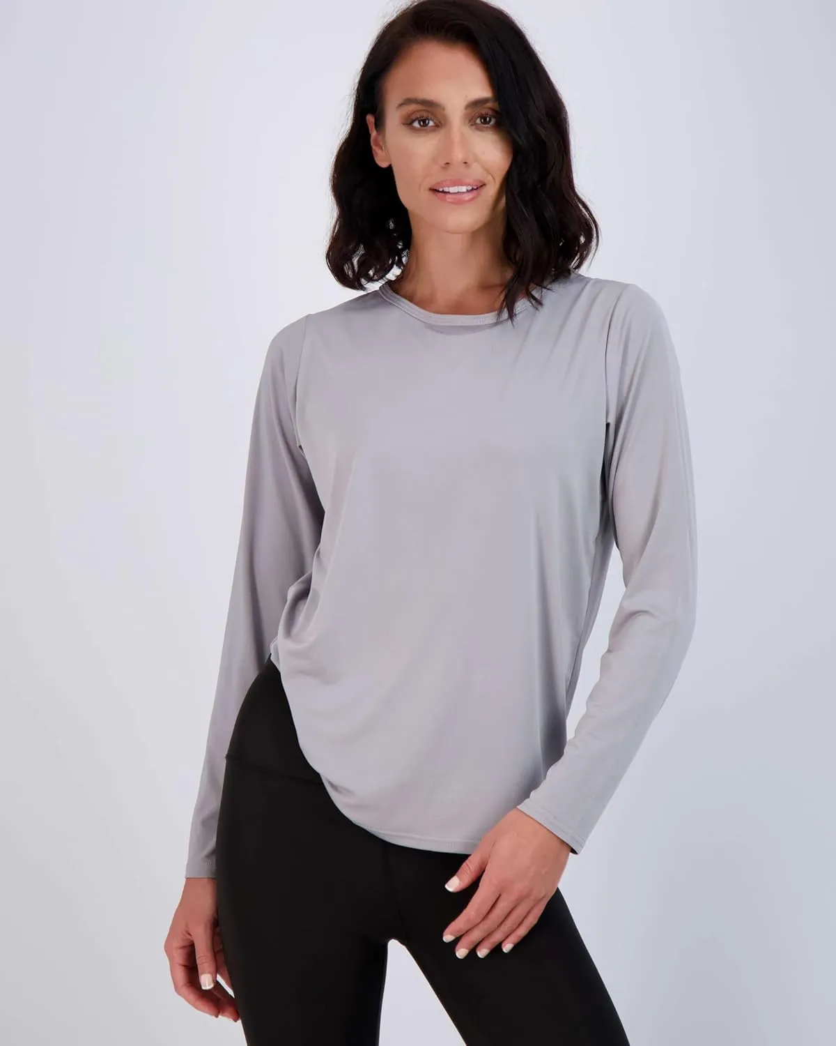 Real Essentials 4 Pack: Women's Dry-Fit Tech Stretch Long-Sleeve Athletic Workout T-Shirt (Available in Plus Size)