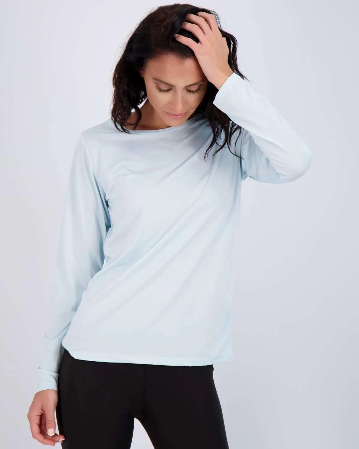 Real Essentials 4 Pack: Women's Dry-Fit Tech Stretch Long-Sleeve Athletic Workout T-Shirt (Available in Plus Size)