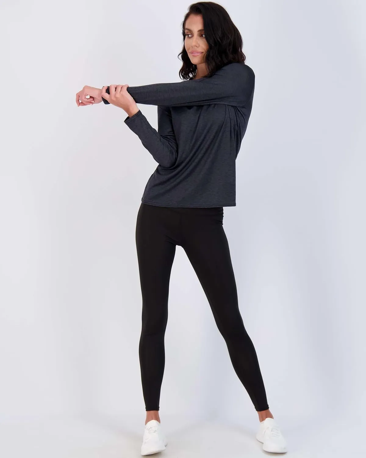 Real Essentials 4 Pack: Women's Dry-Fit Tech Stretch Long-Sleeve Athletic Workout T-Shirt (Available in Plus Size)