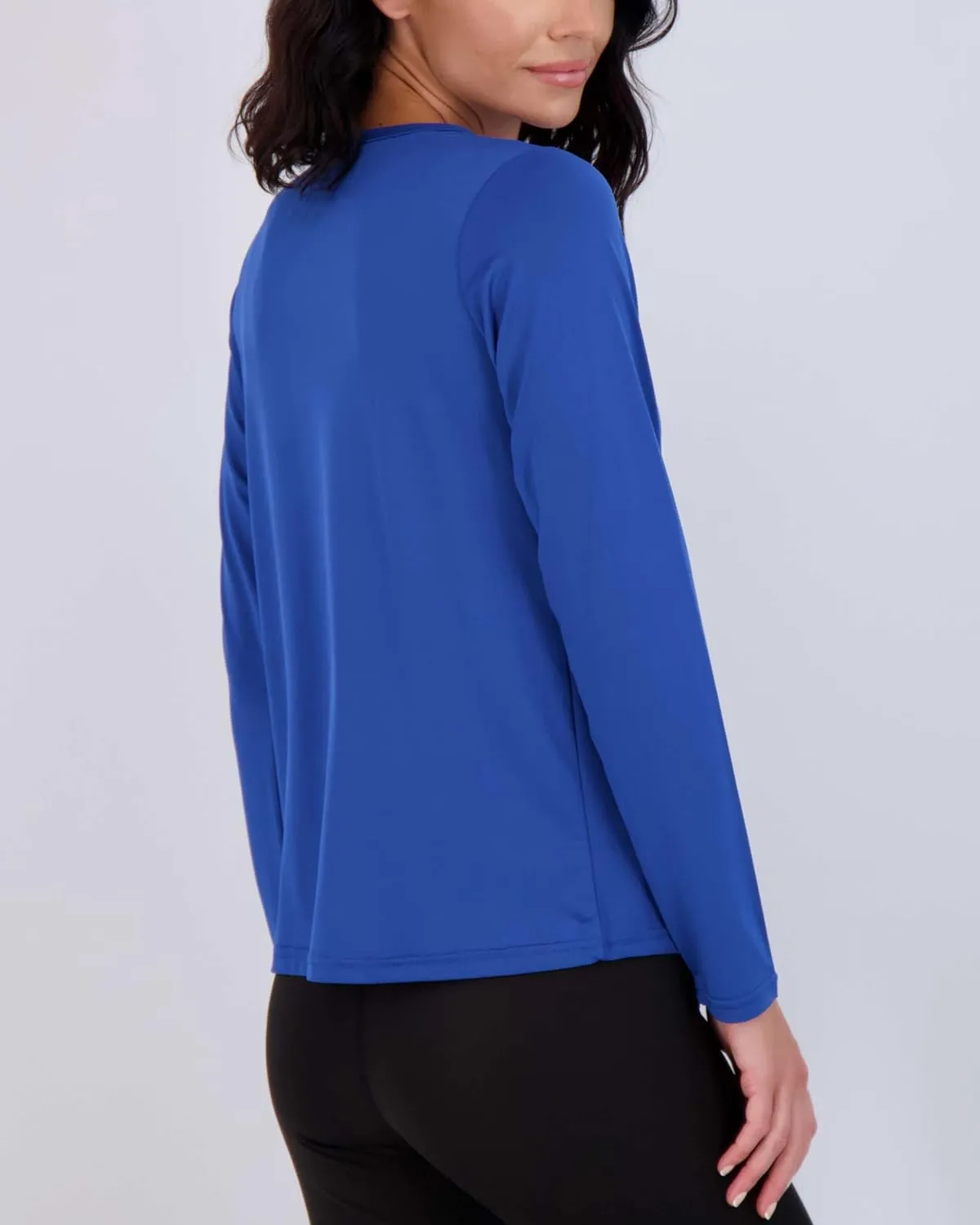 Real Essentials 4 Pack: Women's Dry-Fit Tech Stretch Long-Sleeve Athletic Workout T-Shirt (Available in Plus Size)