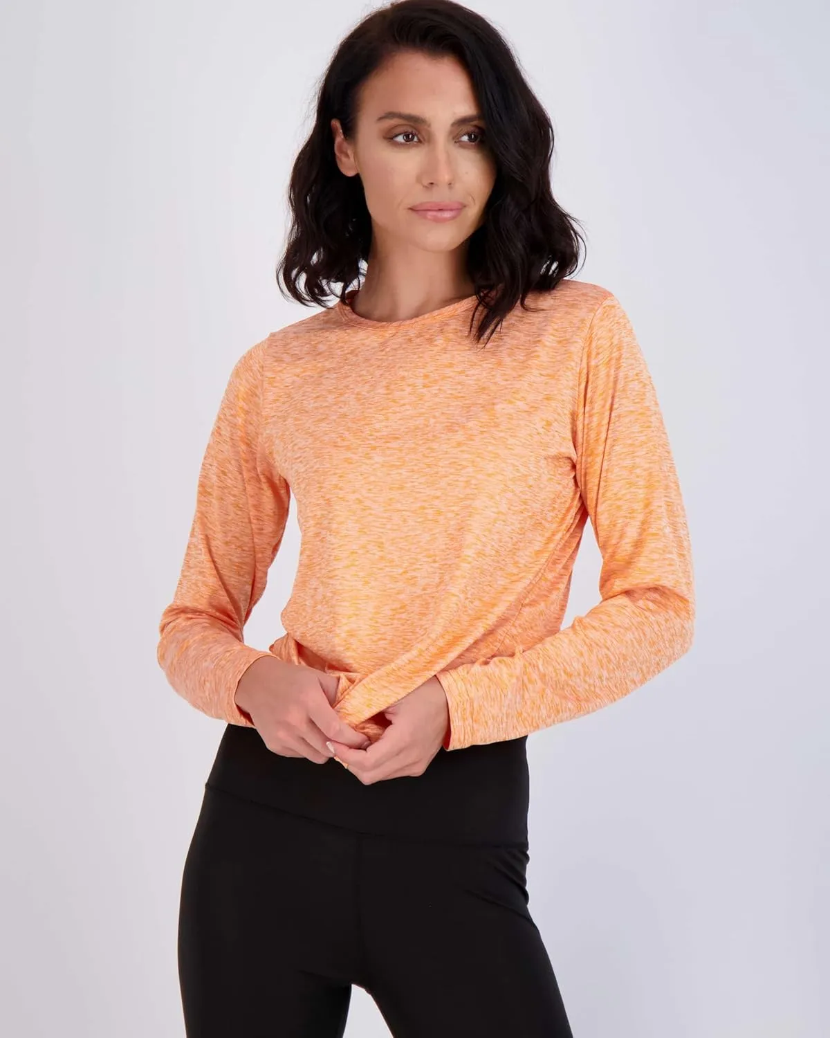 Real Essentials 4 Pack: Women's Dry-Fit Tech Stretch Long-Sleeve Athletic Workout T-Shirt (Available in Plus Size)