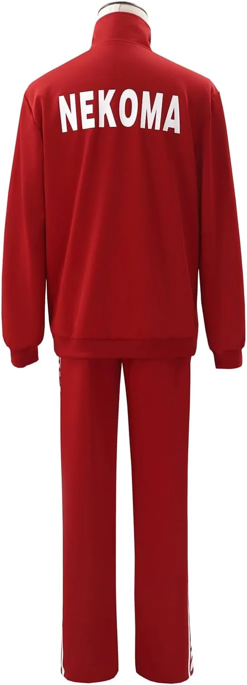 Red High School Uniform Volleyball Jersey Cosplay Sportswear Jacket Coat with Pants