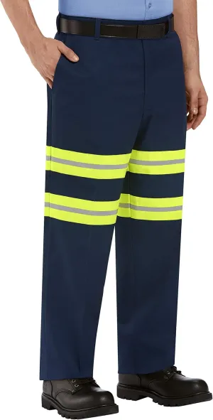 Red Kap Men's Stain Resistant Enhanced Visibility Flat Front Work Pants