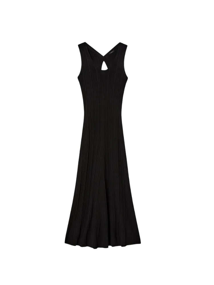 Ribbed Knit Dress Black