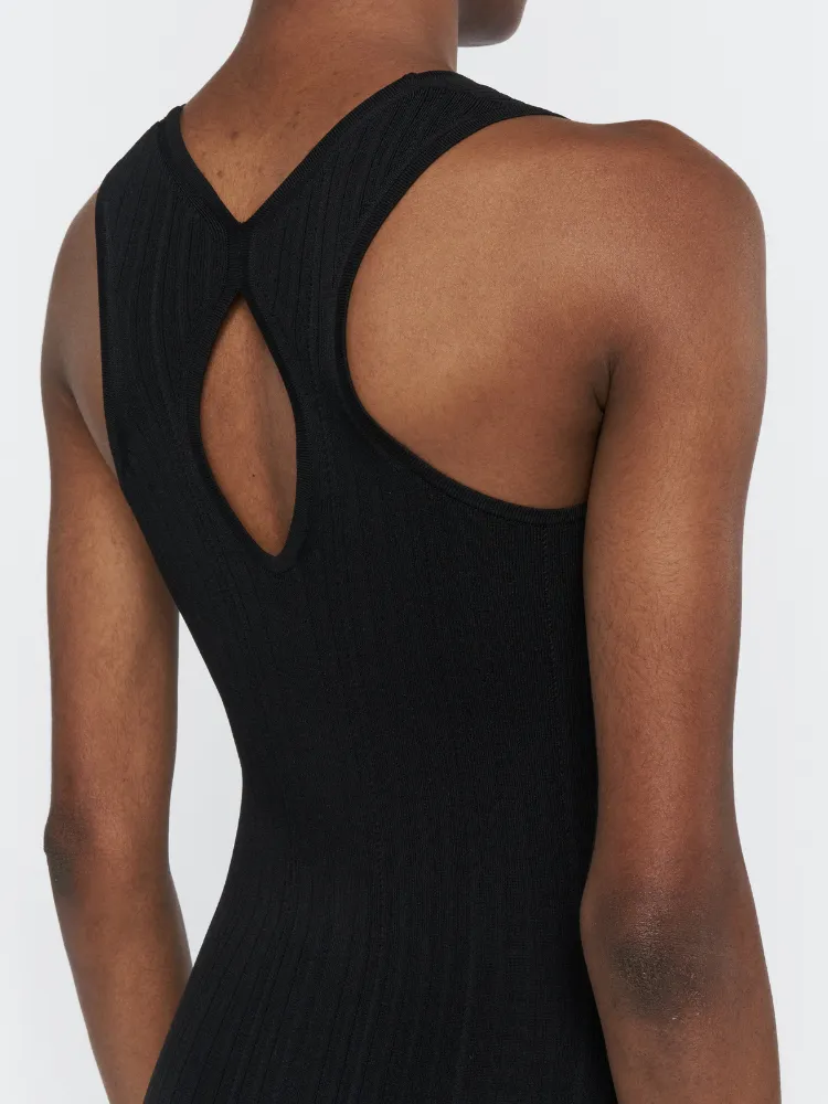 Ribbed Knit Dress Black