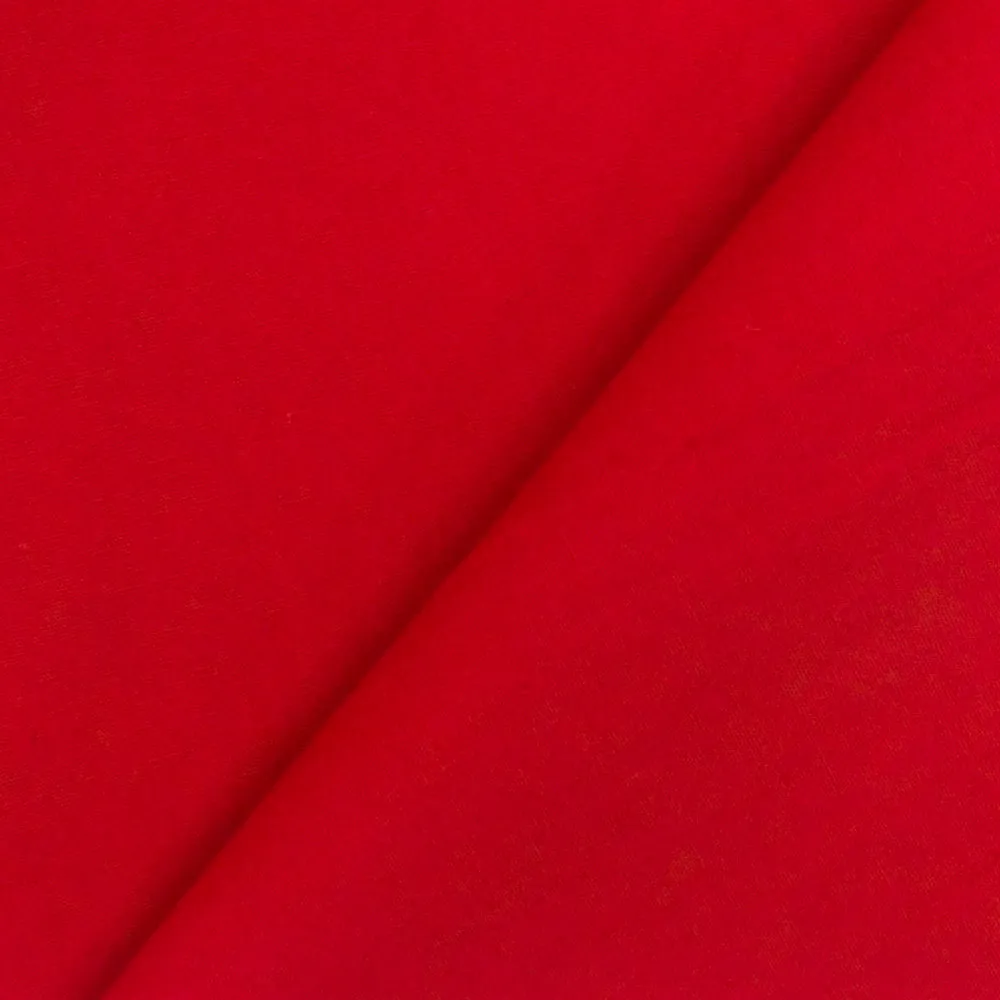 Royal Red Solid Stretch Cotton Poplin Woven Fabric