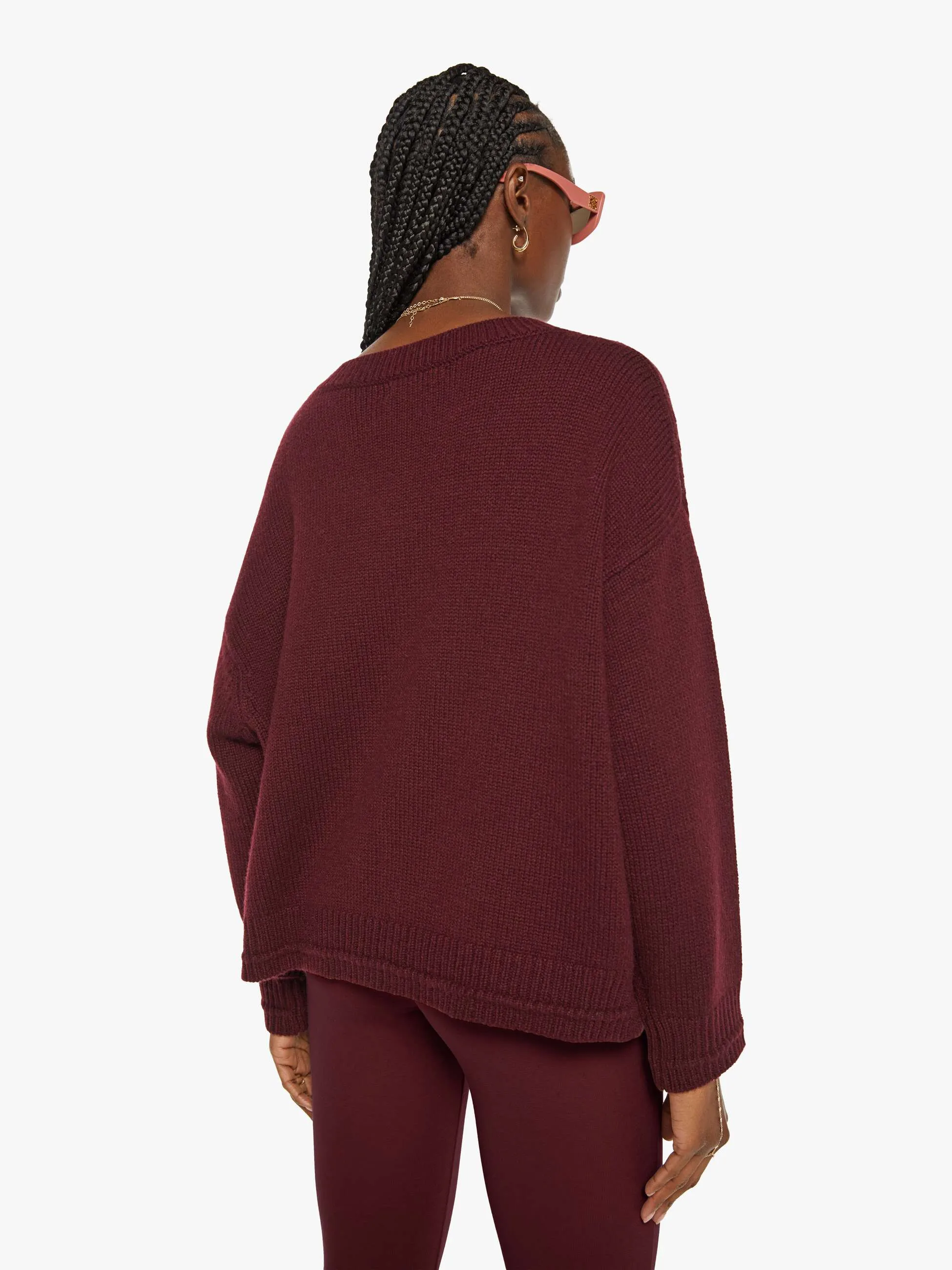 SABLYN Alston Boyfriend Crewneck - Bordeaux
