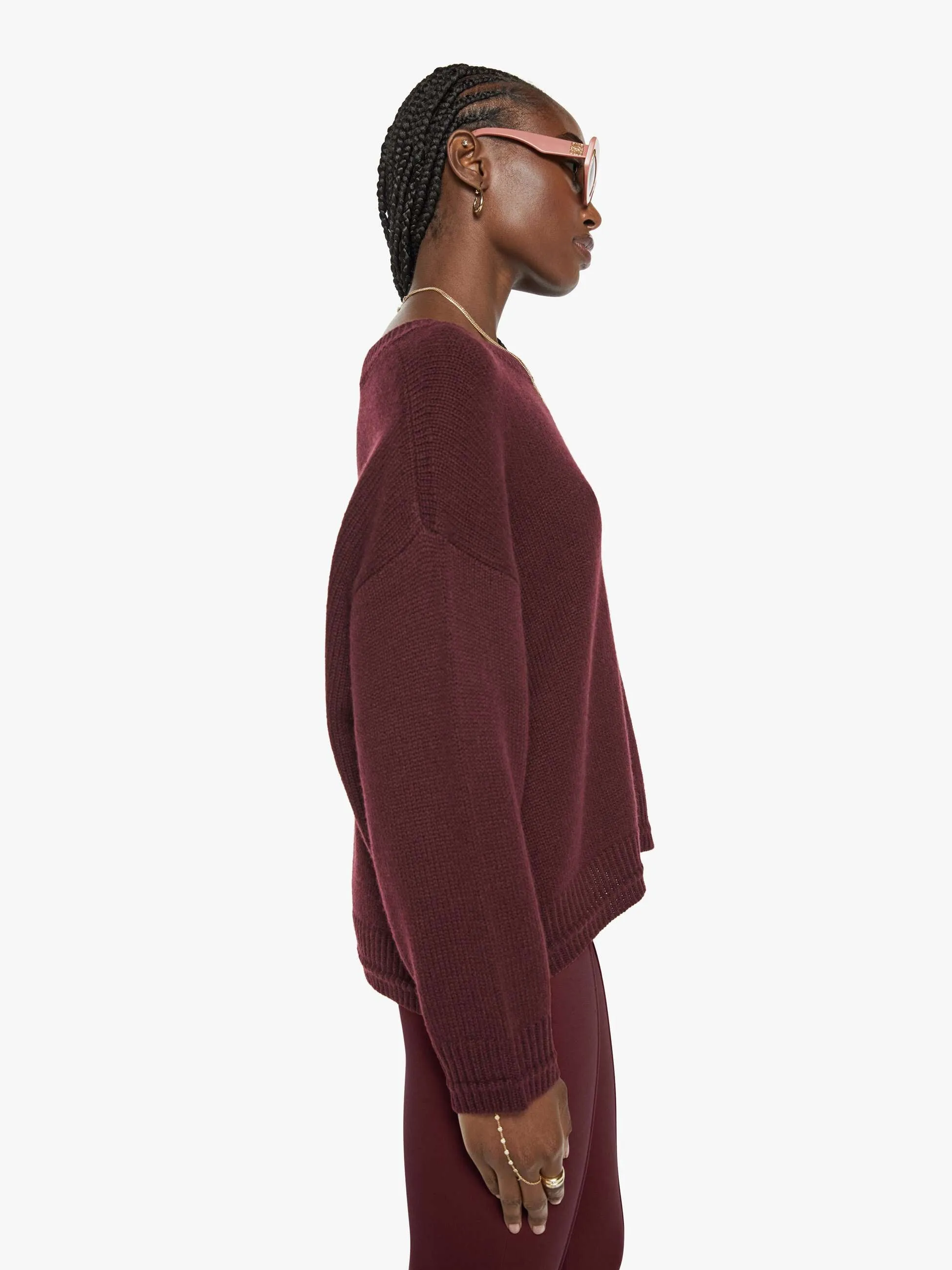 SABLYN Alston Boyfriend Crewneck - Bordeaux