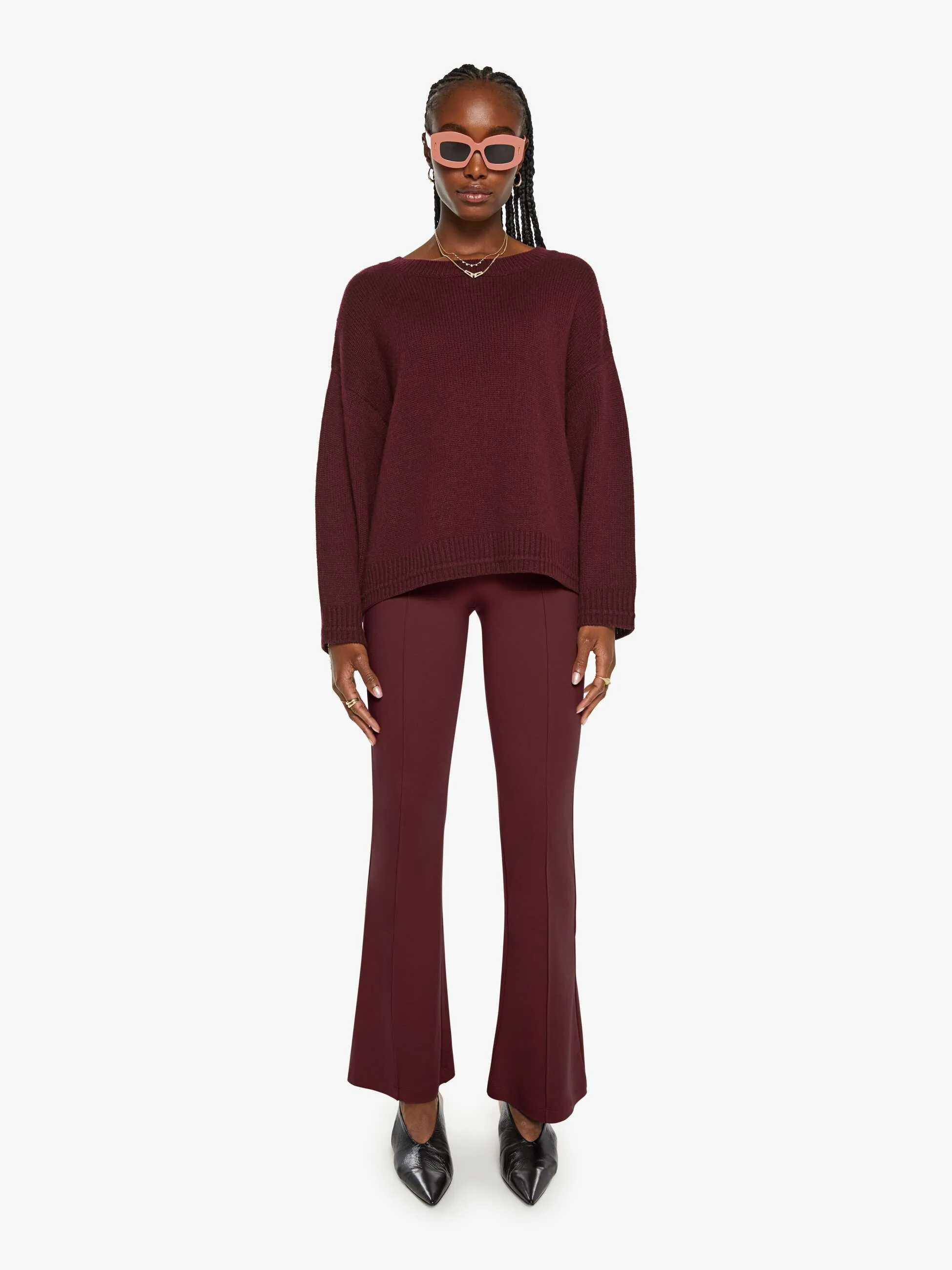 SABLYN Alston Boyfriend Crewneck - Bordeaux