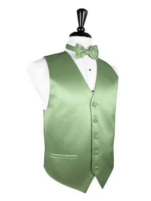 Sage Green "Premier" Satin Tuxedo Vest and Tie Set