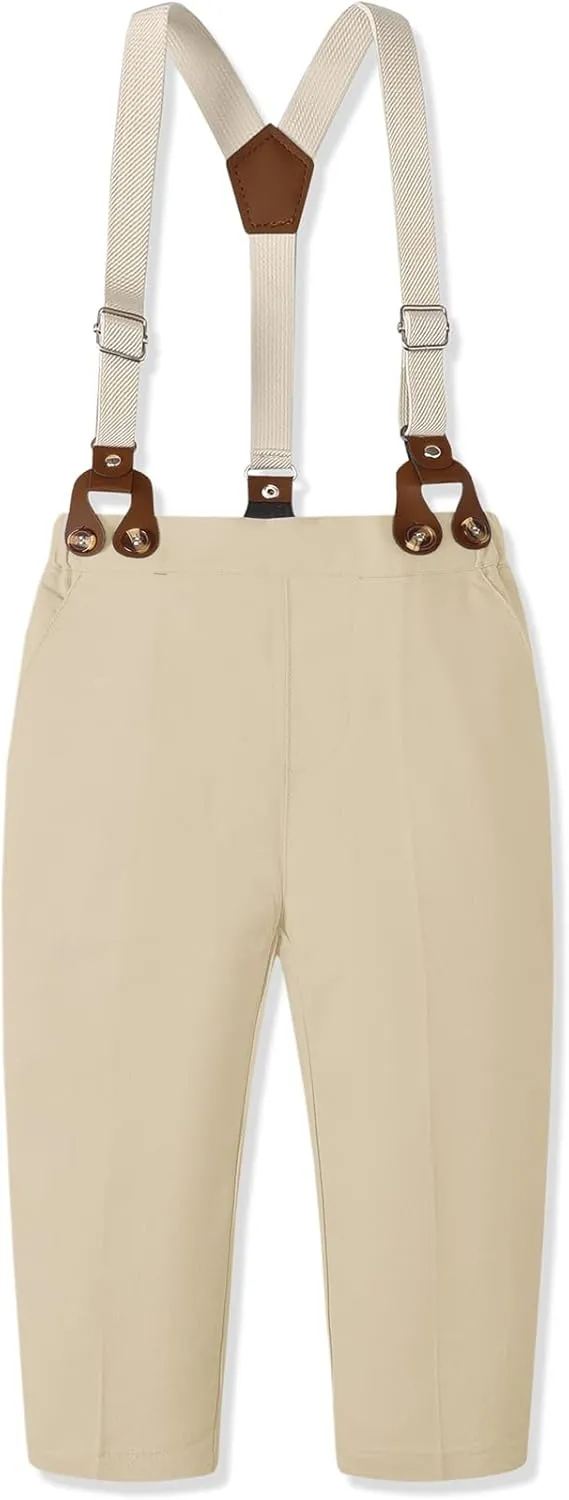 SANGTREE Boys' Long Sleeved Two-piece Set With Suspenders Suitable For All Seasons, 3 Months - 14 Years