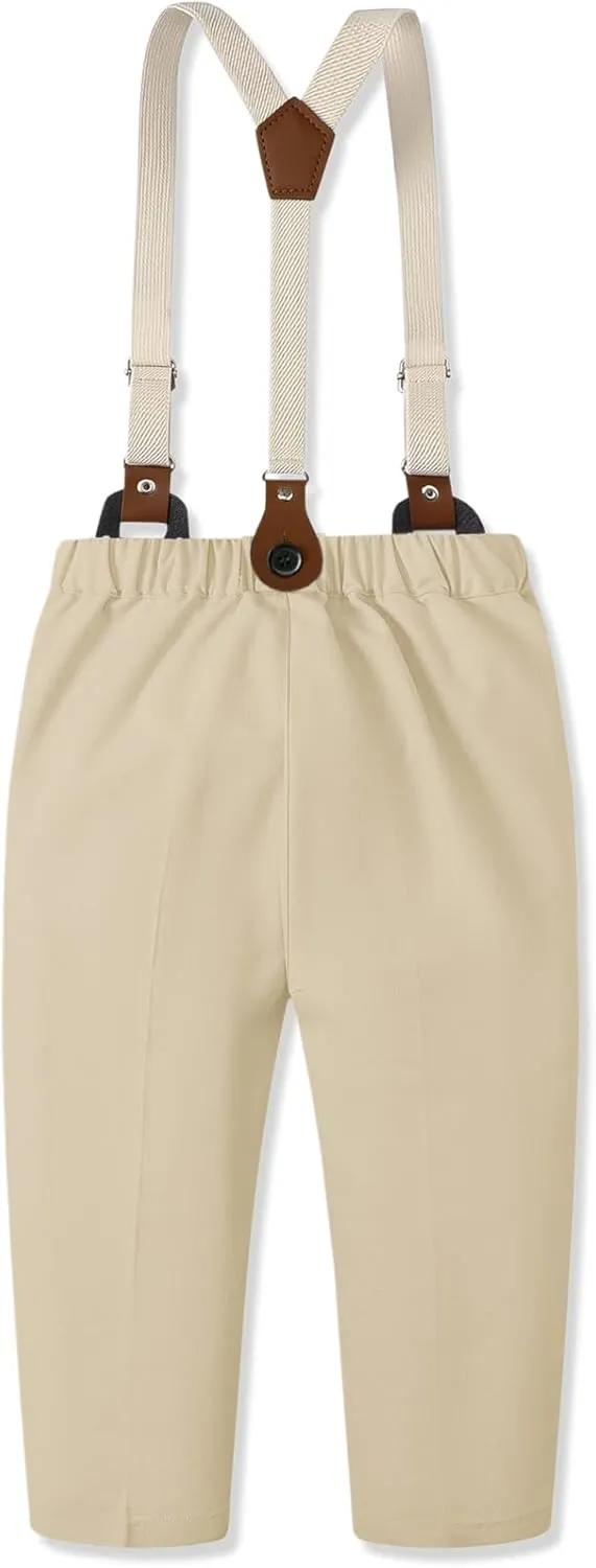 SANGTREE Boys' Long Sleeved Two-piece Set With Suspenders Suitable For All Seasons, 3 Months - 14 Years