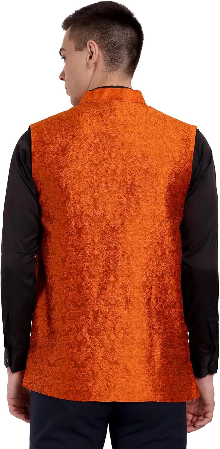 SKAVIJ Men's Nehru Jacket Waistcoat for Wedding Party and Festivals