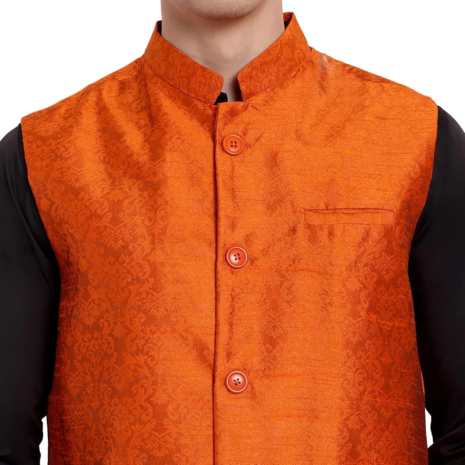 SKAVIJ Men's Nehru Jacket Waistcoat for Wedding Party and Festivals