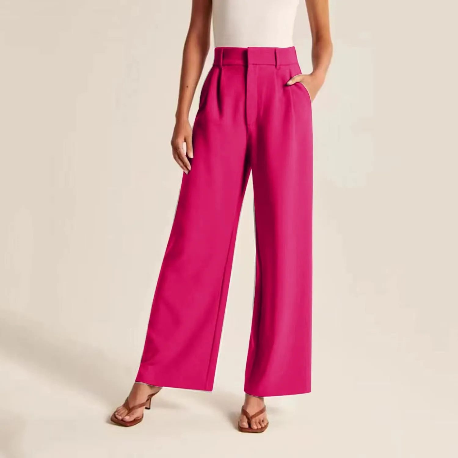 Solid Color Summer Capri for Women Casual Summer with Pockets Golf Pants Capri Lightweight Elastic Waist Capris Crop