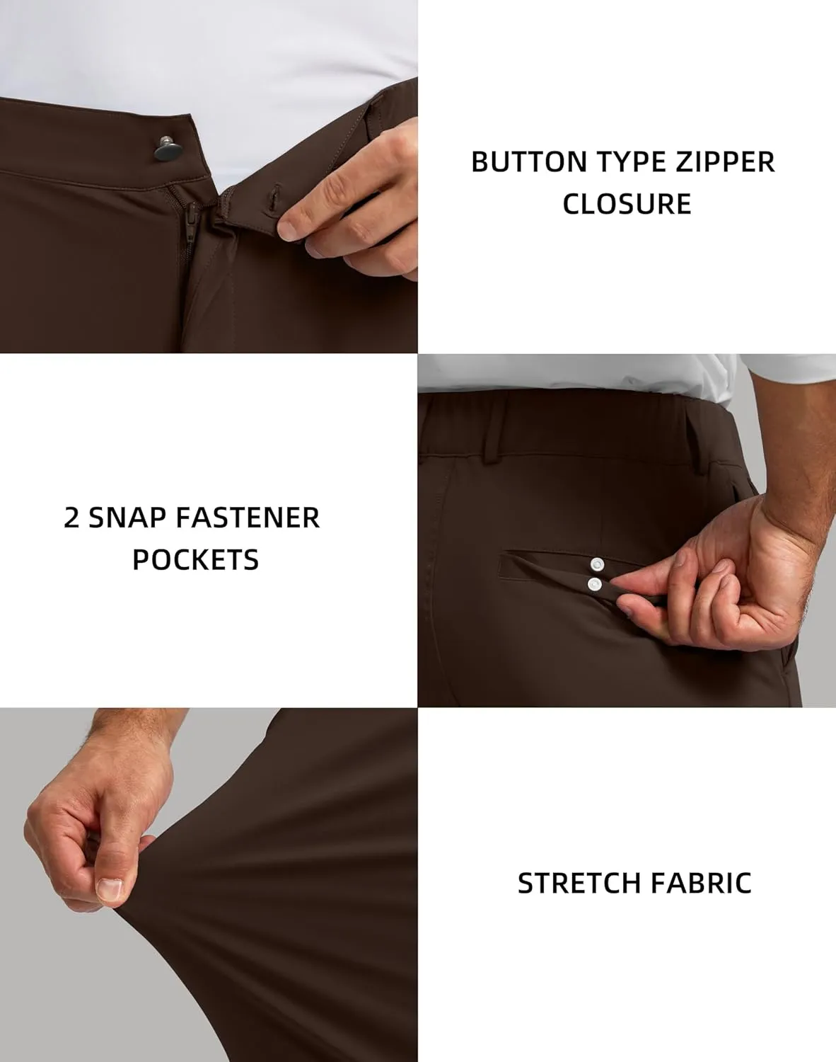 Soothfeel Men's Golf Pants with 5 Pockets Slim Fit Stretch Sweatpants Casual Travel Dress Work Pants for Men