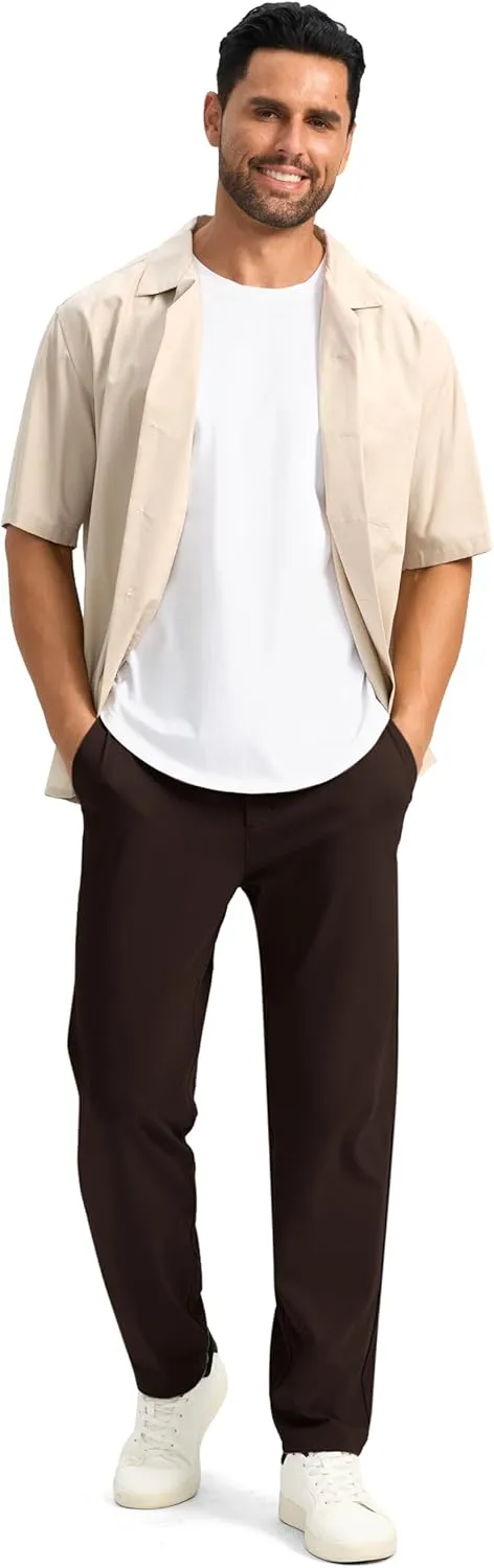 Soothfeel Men's Golf Pants with 5 Pockets Slim Fit Stretch Sweatpants Casual Travel Dress Work Pants for Men