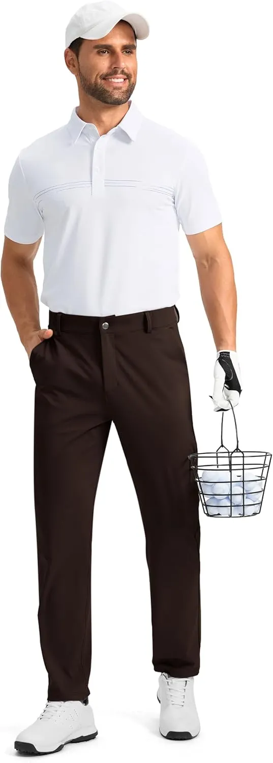 Soothfeel Men's Golf Pants with 5 Pockets Slim Fit Stretch Sweatpants Casual Travel Dress Work Pants for Men