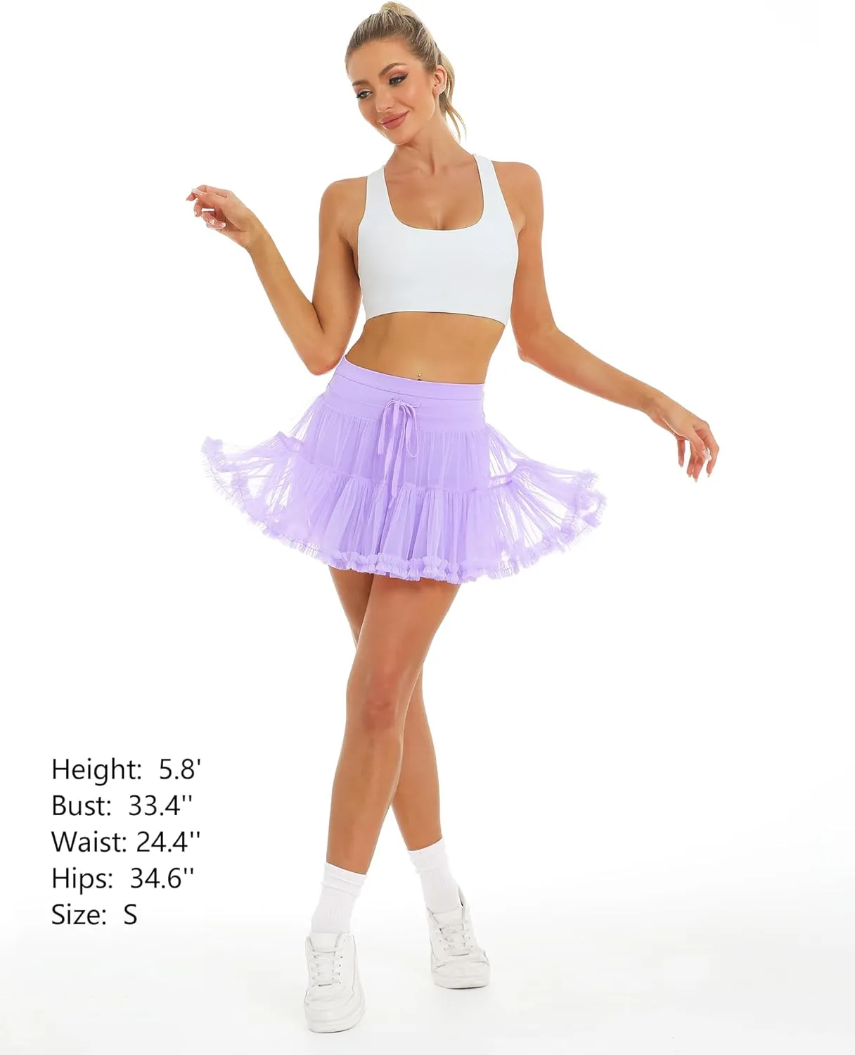 Stelle Women's High Waist Athletic Skorts with Shorts Pockets Ruffle Hem Flowy Skirts Mini Tiered Short Skirt Casual Summer