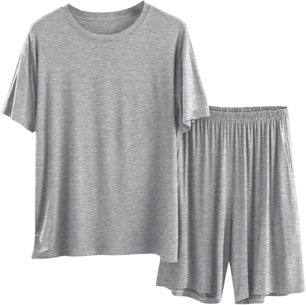 Summer Shorts Pajama Sets for Women Soft Modal Short Sleeve Sleepwear Loose Loungewear Set 2 Piece Outfits