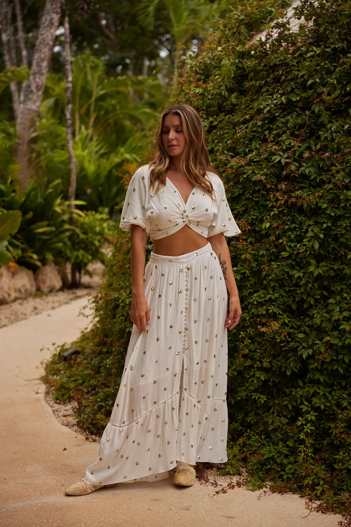 Sunshine Dot Maxi Skirt