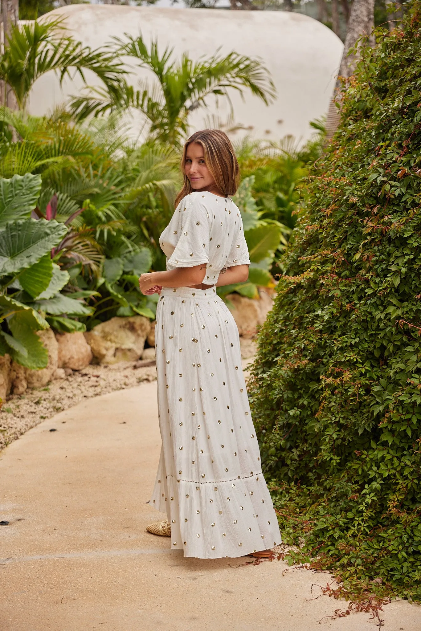 Sunshine Dot Maxi Skirt