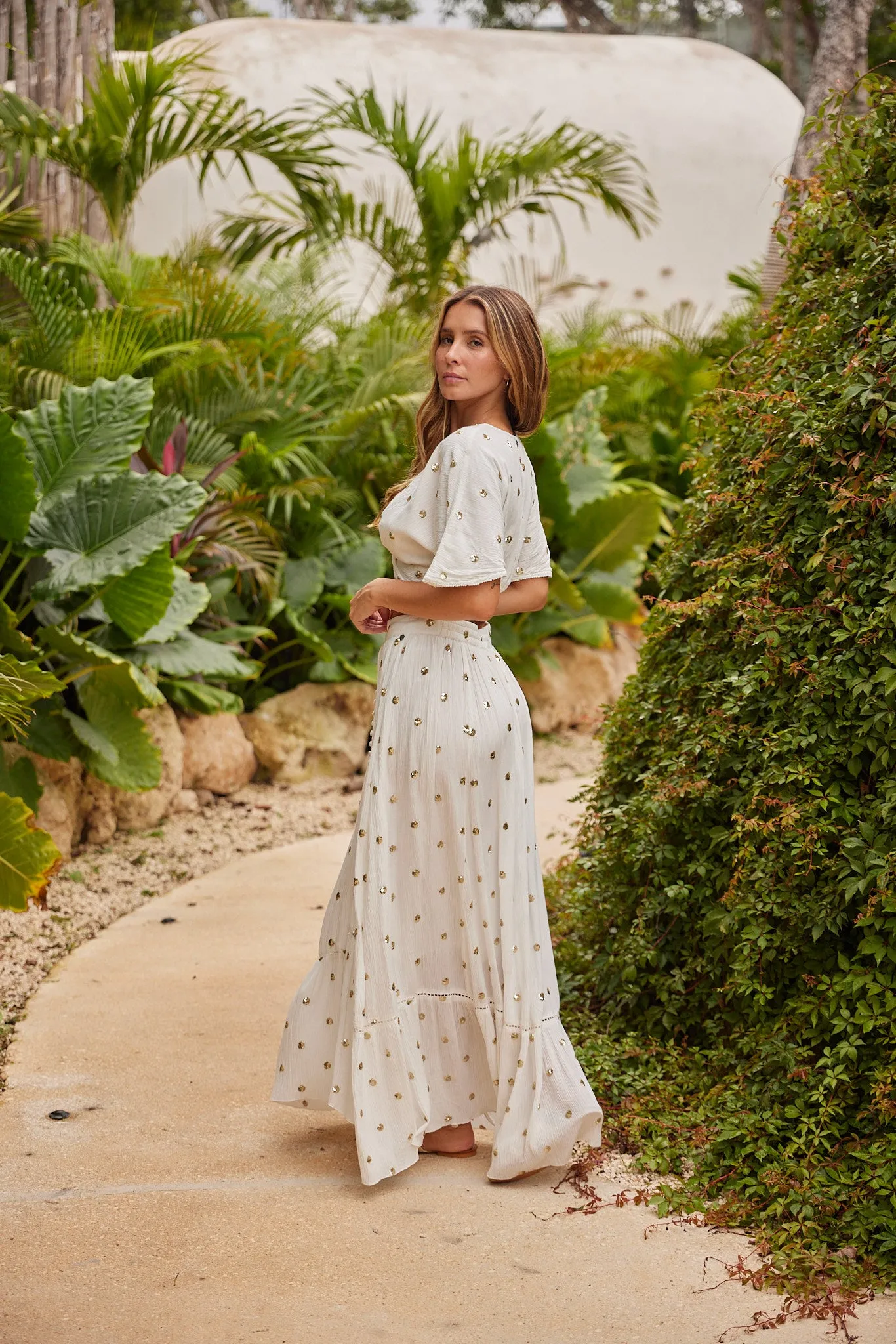 Sunshine Dot Maxi Skirt